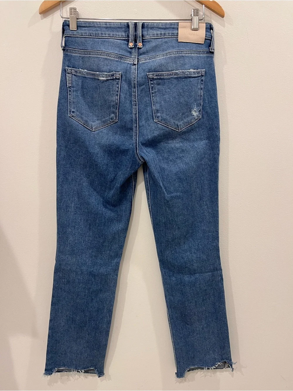 Paige Cindy High Rise Straight Raw Hem Jeans